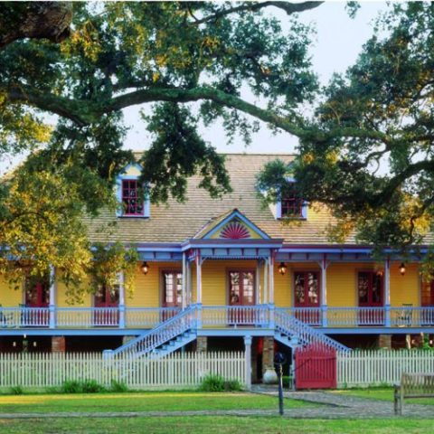 The brightly painted Laura Creole Plantation