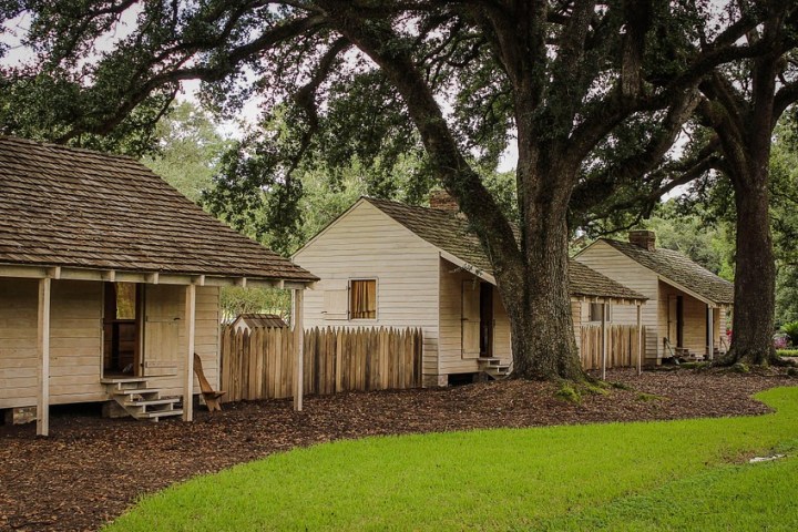 Slave cabins on a plantation