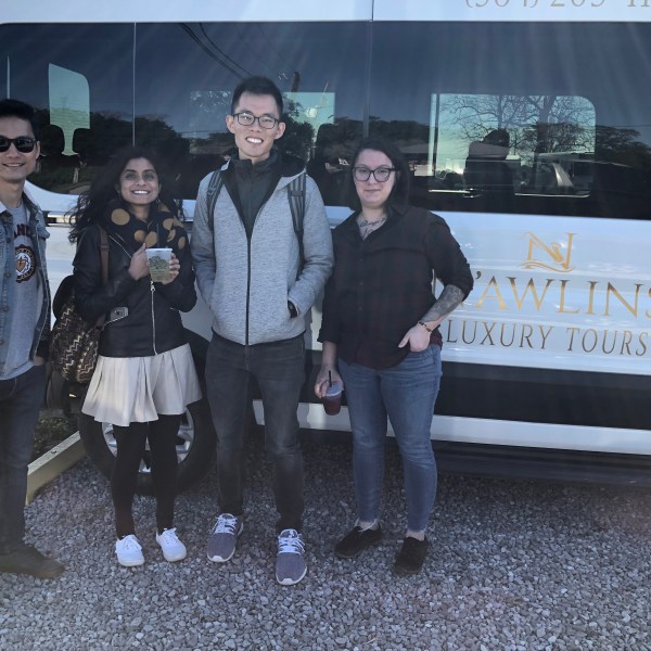 a group of people posing for a photo